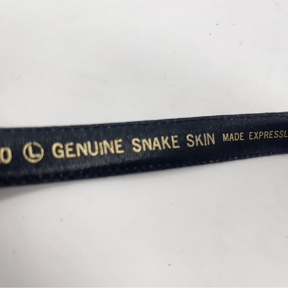 Vintage Genuine Snakeskin Leather Belt, Black –‎ The Leather Shop Made in Taiwan